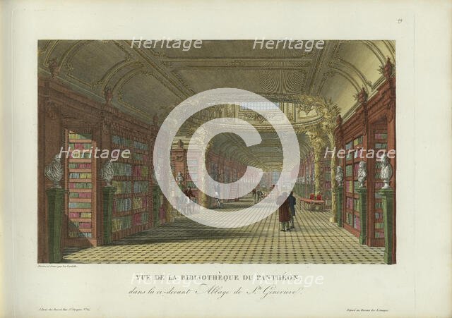 Vue de la bibliothèque du Panthéon, dans la ci-devant abbaye de Sainte-Geneviève, 1817-1824. Creator: Courvoisier-Voisin, Henri (1757-1830).