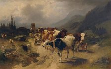 Cattle herding, 1870. Creator: Conrad Buhlmayer.