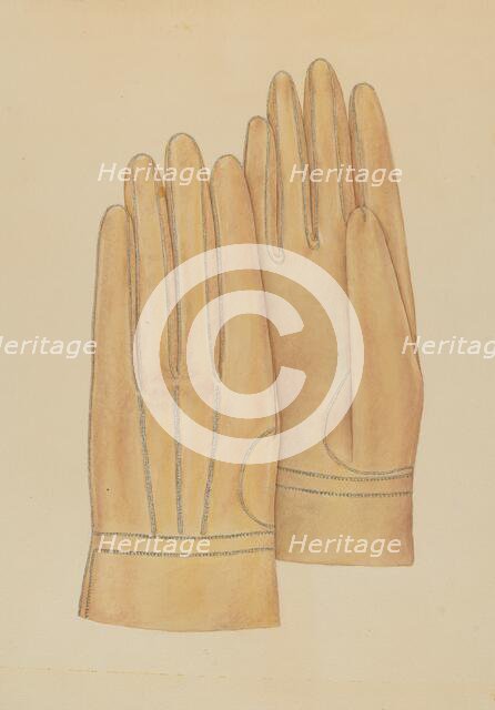 Man's Gloves, c. 1938. Creator: Melita Hofmann.