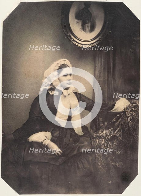 Mlle. Jeanne tellement tremblante que le photographe ne peut pas fixer les yeux, 1854-56. Creator: Louis-Pierre-Théophile Dubois de Nehaut.