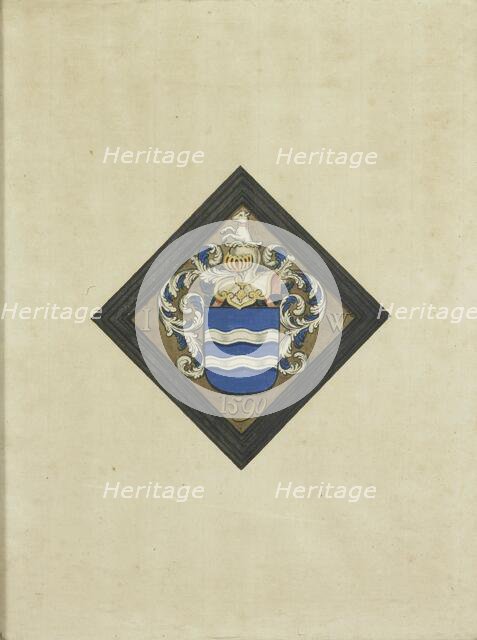 The coat of arms of the de Witte family, after a diamond-shaped mourning board..., 1750-1799. Creator: Anon.
