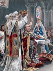 The taking of the oath by Edward the Confessor, Winchester, 1042, (1902). Artist: Unknown
