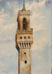 Tower of Palazzo Vecchio, Florence, Italy, 1880. Creator: Cass Gilbert.