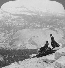 View from Clouds Rest over the Little Yosemite Valley to Mount Clark, California, USA, 1902. Artist: Underwood & Underwood
