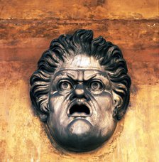 Roman theater mask from the Baths of Diocletian, c3rd century. Artist: Unknown.