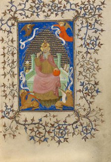 God Surrounded by the Symbols of the Four Evangelists; Book of Hours, about 1410. Creator: Unknown.