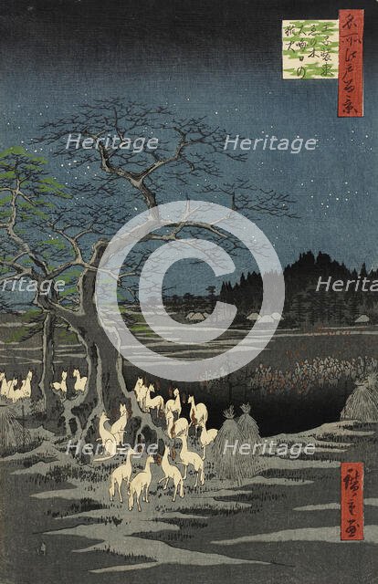 Fox Fire on New Year's Eve at the Changing Tree at Oji, 1857. Creator: Ando Hiroshige.