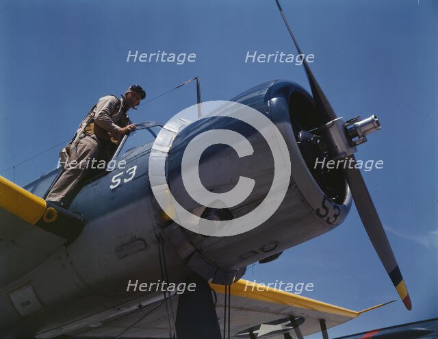 Aviation cadet in training at the Naval Air Base, Corpus Christi, Texas, 1942. Creator: Howard Hollem.