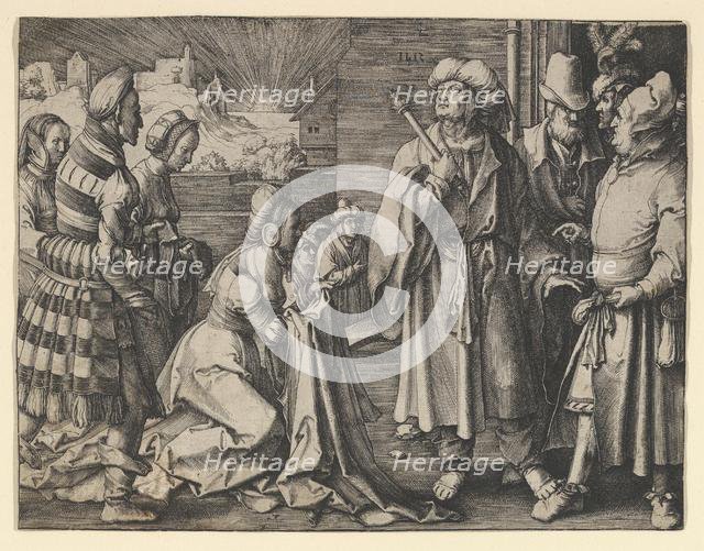 Potiphar's Wife Acuses Joseph, 1512. Creator: Lucas van Leyden.