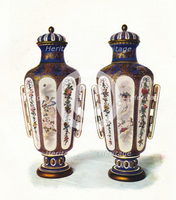 A Pair of Unique Hexagonal-Shaped Sevres Vases' 1906. Artist: Unknown