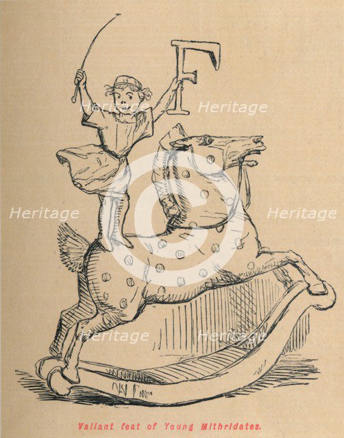 'Valiant feat of Young Mithridates', 1852. Artist: John Leech.