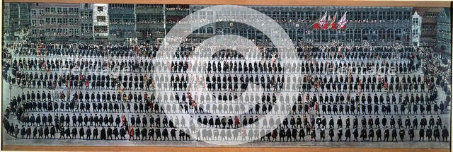 'Feasts of the Ommeganck or Papagayo, in Brussels: Procession of guilds', 17th century. Creator: Alsloot, Denis van (1570 - 1626).