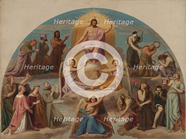 Sketch for the Sainte-Elisabeth church (3rd arrondissement of Paris): The Last Judgment, 1843. Creator: Adolphe Roger.