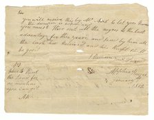 Letter and payment receipt for hire of enslaved persons owned by Apphia Rouzee, January 1, 1802. Creator: Unknown.