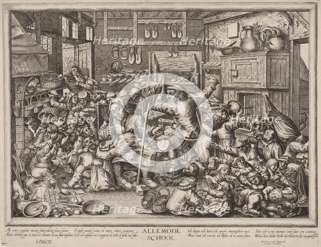 Allemode School (The Shoemaker and the spinster as schoolmasters). Artist: Ballieu, Pieter de (1613-1660)