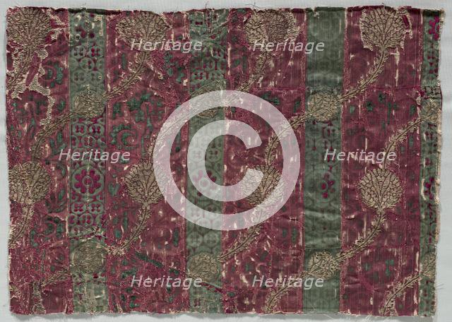Velvet Fragment, 1400-1450. Creator: Unknown.