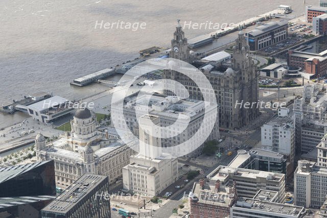 The Three Graces, Liverpool, 2015. Creator: Historic England.