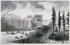 Hosemonger Lane and Gaol, Southwark, London, 1849. Artist: Anon