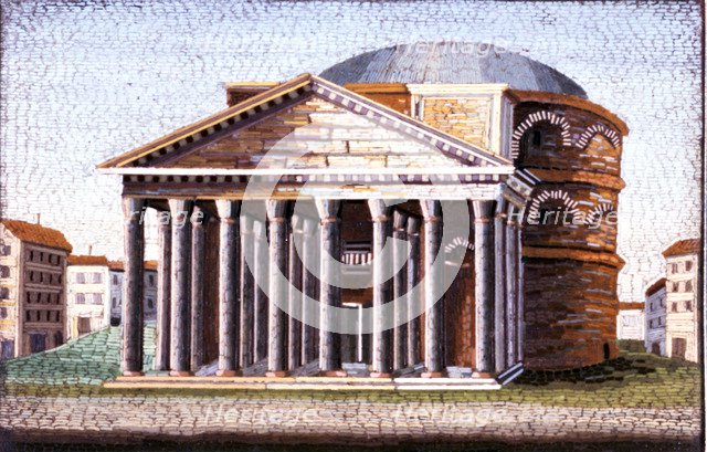 The Pantheon in Rome, miniature mosaic.