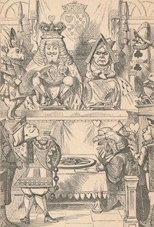 'The King and Queen of Hearts in Court', 1889. Artist: John Tenniel.