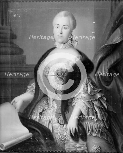 Carl Peter Ulrick's wife, Sofia Augusta; Catherine II of Russia, 1761. Creator: Unknown.