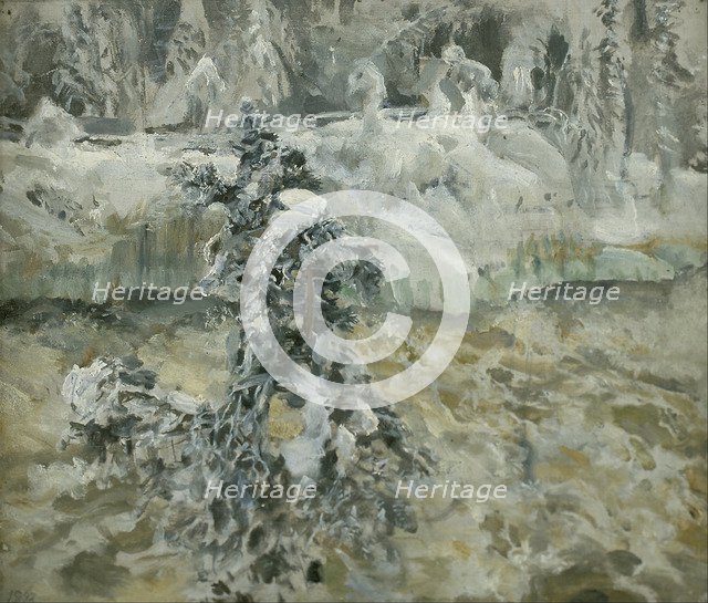 Imatra in wintertime, 1893. Artist: Gallen-Kallela, Akseli (1865-1931)