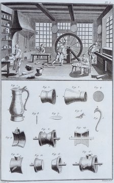 Pewter-making, c1750s. Artist: Unknown