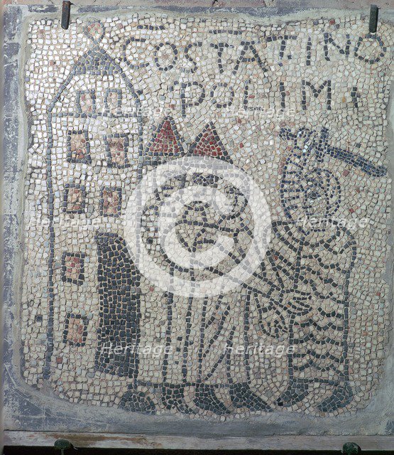 Depiction of the sack of Constantinople in the Fourth Crusade, 13th century. Artist: Unknown