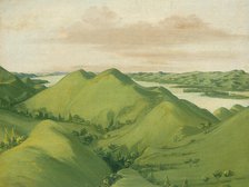Beautiful Grassy Bluffs, 110 Miles above St. Louis, 1832. Creator: George Catlin.