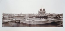 Panorama of eastern tip of Ile de la Cite, 4th arrondissement, Paris, between 1860 and 1870. Creator: Unknown.