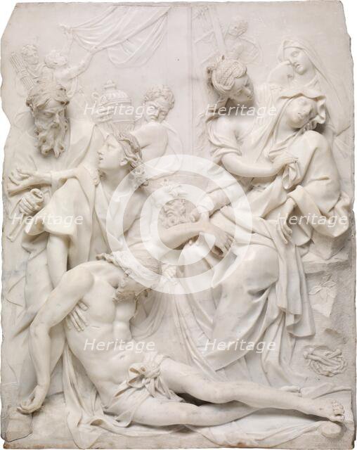 The Virgin Mary Swooning over the Dead Body of Christ at the Foot of the Cross, 1710. Creator: Pierre Etienne Monnot.