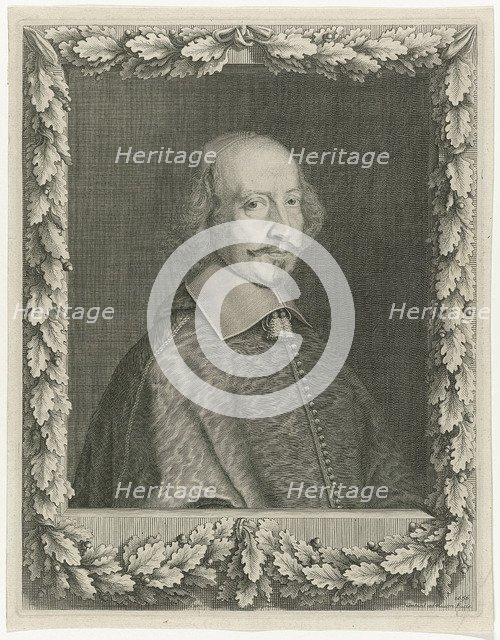 Portrait of Cardinal Mazarin, 1656. Artist: Nanteuil, Robert (1623-1678)