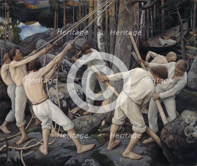 Pioneers in Karelia. Artist: Halonen, Pekka (1865-1933)