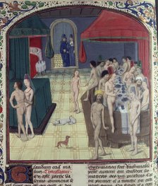 The baths of Sergius Orata. Miniature from Valerius Maximus, ca. 1470-1480. Creator: Anonymous master.