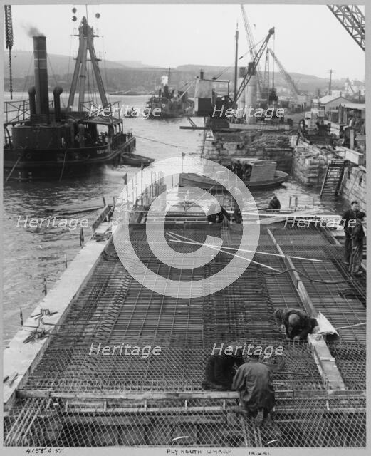 Plymouth Wharf, Plymouth, 12/06/1951. Creator: John Laing plc.