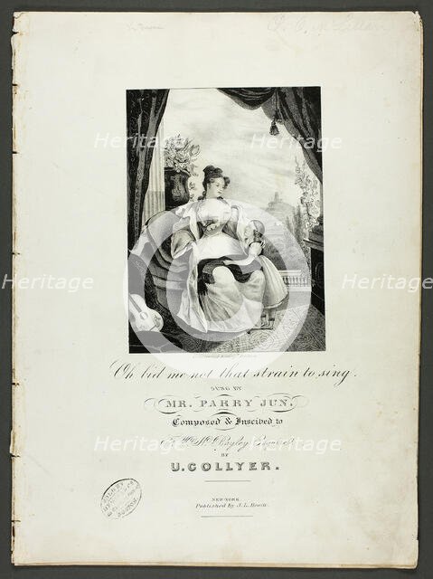 O' Bid Me Not that Strain to Sing, 1825. Creator: Pendleton's Lithography.