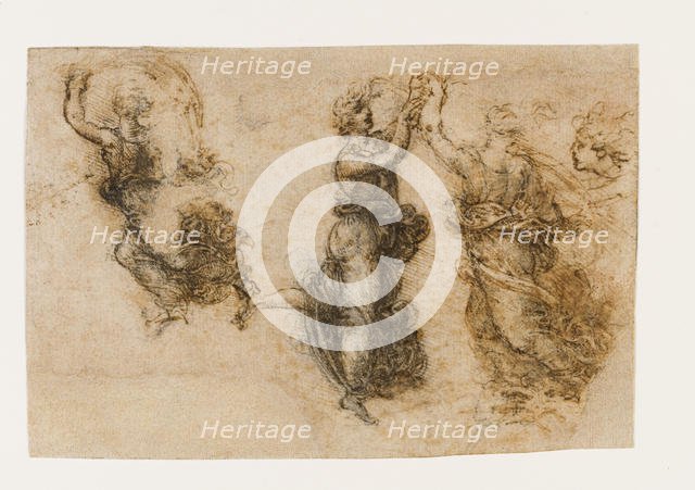 Three dancing female figures, 1517-1518. Creator: Leonardo da Vinci (1452-1519).
