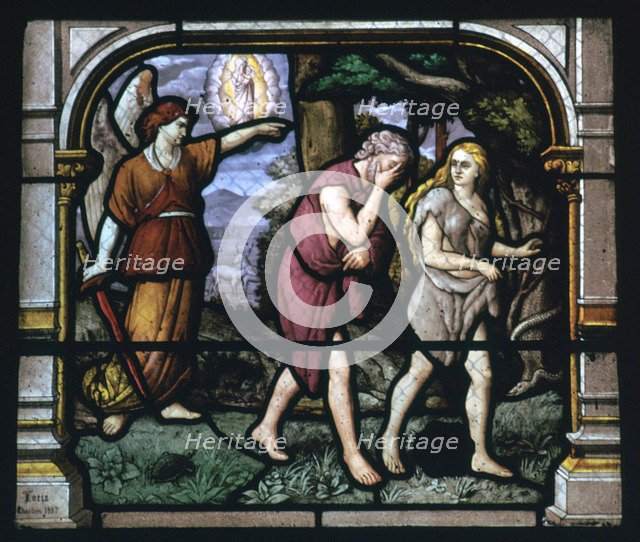 Detail of a stained glass window in Chartres, 19th century. Artist: Unknown