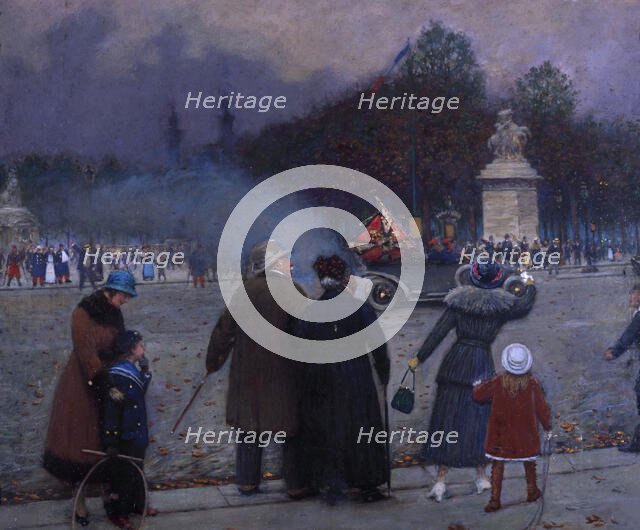 Drapeau allemand porté aux Invalides, c. 1914. Creator: Béraud, Jean (1849-1936).