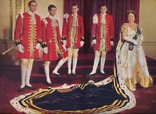 'Her Majesty the Queen Mother with her pages', 1953. Artist: Sterling Henry Nahum Baron.