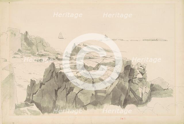 Shag Rocks, Nahant, Massachusetts, 1860-1865. Creator: William Stanley Haseltine.