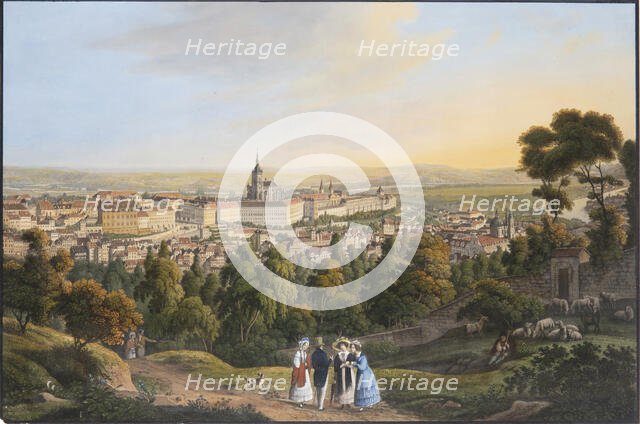 Prague Castle District (Hradcany), c. 1830. Creator: Morstadt, Vincenc (1802-1875).