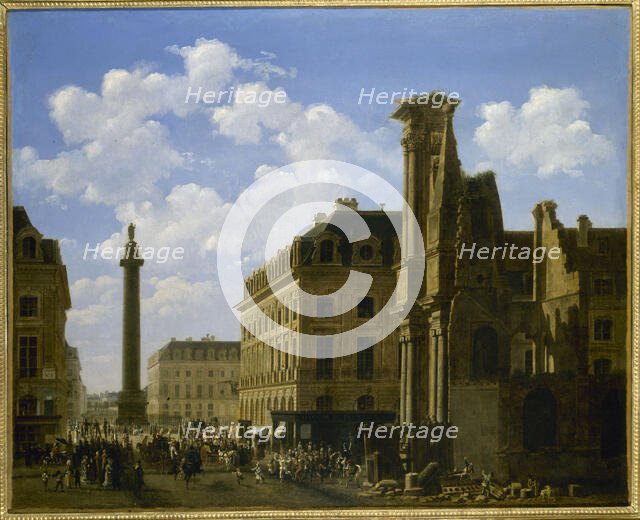 Place Vendome and rue de Castiglione, with ruins of the Feuillant Church, c1808. Creator: Etienne Bouhot.