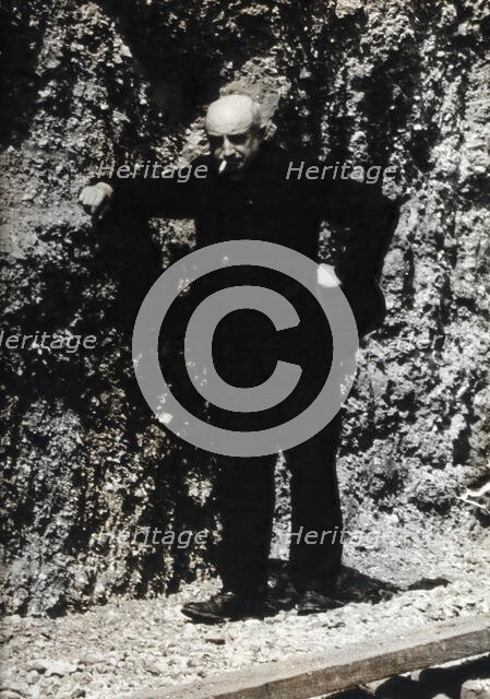 Abbé Breuil, smoking a cigarette. Creator: Unknown.