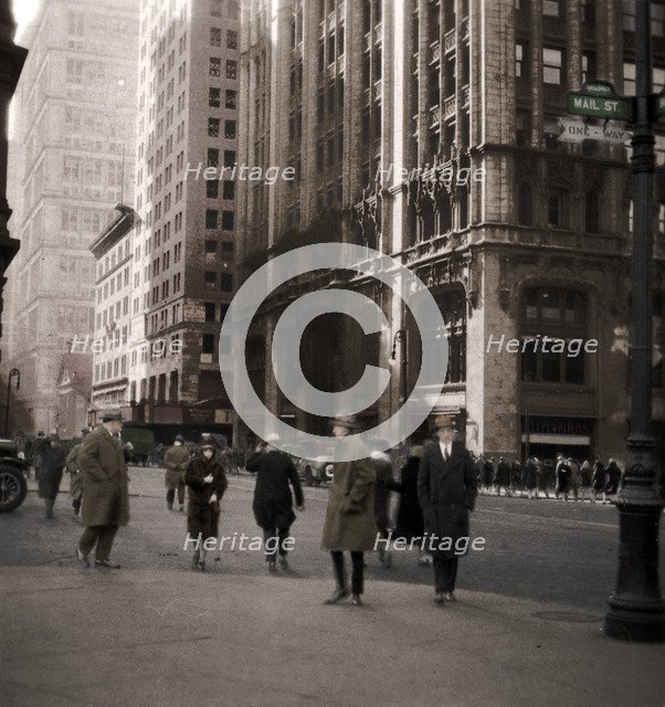 Lower Broadway, New York City, USA, 20th century. Artist: J Dearden Holmes.