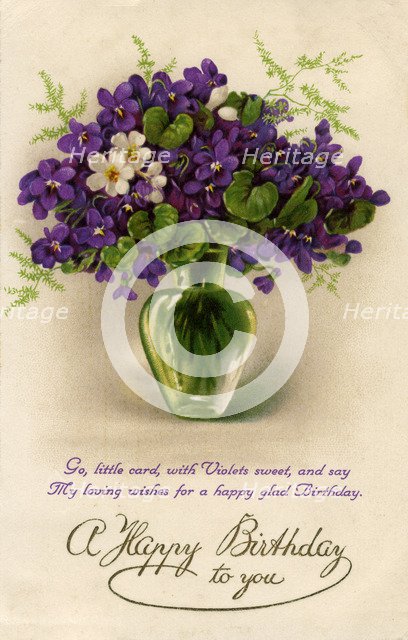 Birthday card, c1900-1929(?). Artist: Unknown