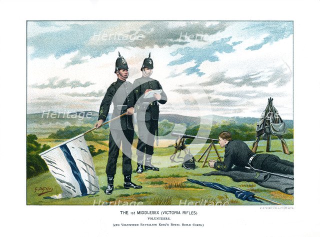 'The 1st Middlesex (Victoria Rifles)', c1890.Artist: Geoffrey Douglas Giles