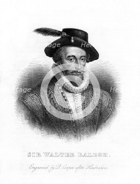Sir Walter Raleigh, writer, poet, courtier and explorer, (19th century). Artist: R Cooper