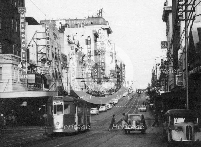 Street scene looking along Queen Street, from Edward Street  towards George Street, Brisbane, 1960. Creator: Unknown.
