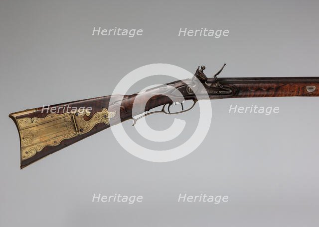 Flintlock Longrifle, American, Pennsylvania, York County, ca. 1795. Creator: George Schreyer.